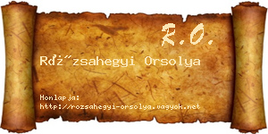 Rózsahegyi Orsolya névjegykártya