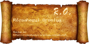 Rózsahegyi Orsolya névjegykártya